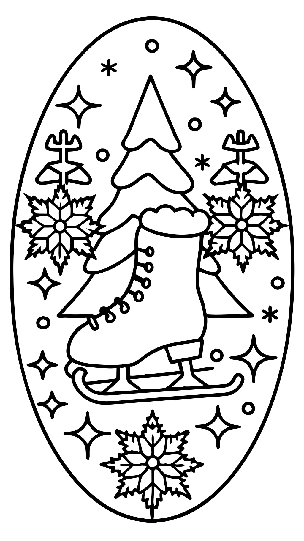 ice skate coloring page